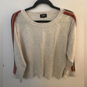 Monrow Rainbow Sleeve Crewneck